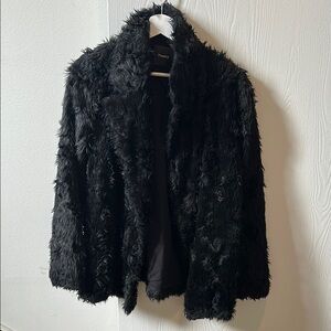 Theory Black Faux Fur Jacket small